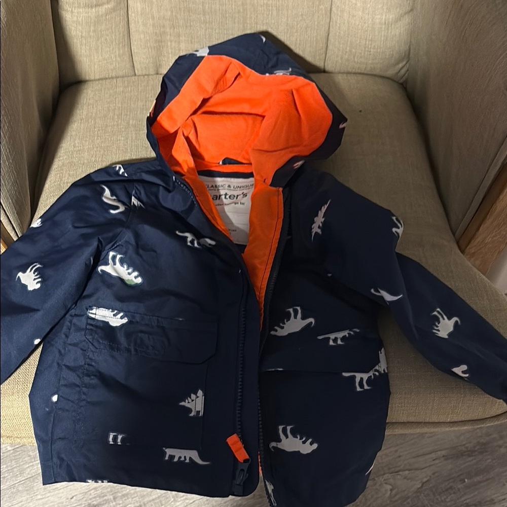 Carter's Navy and Orange Dinosaur Kids Jacket